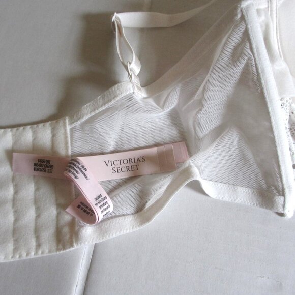 38D Victoria's Secret Push-Up Wireless Lace Bra Top Coconut White - Picture 8 of 8